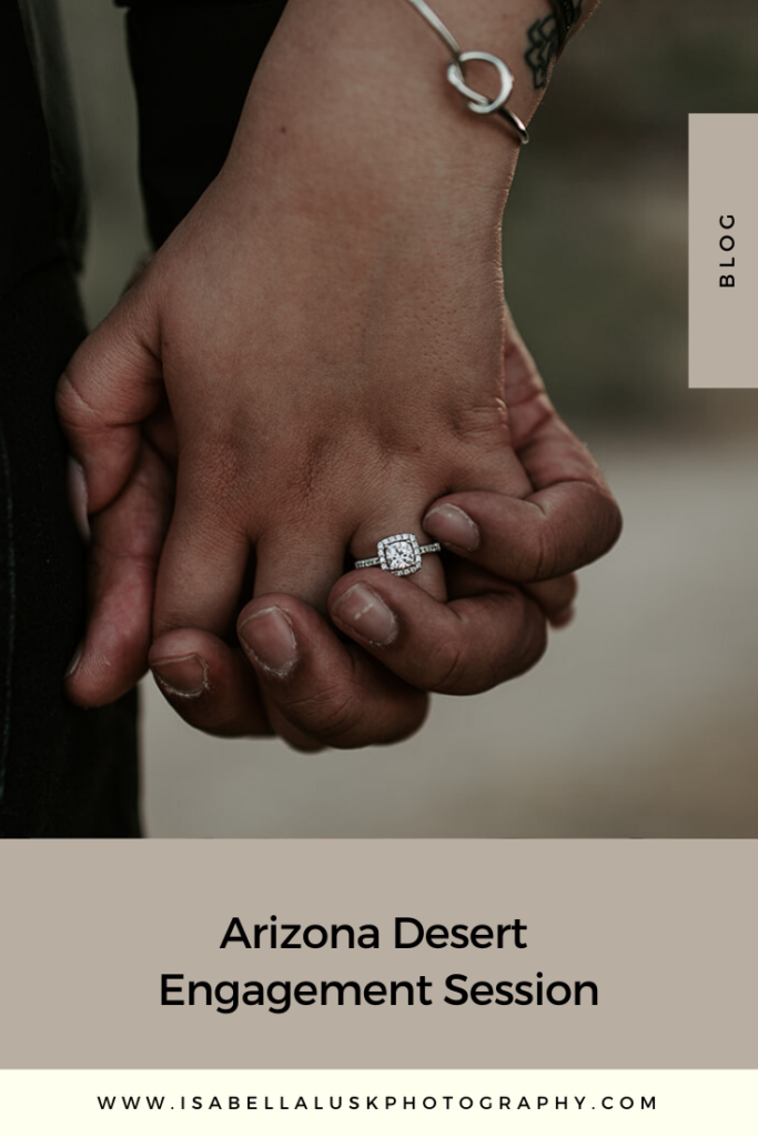 Arizona Desert Engagement Session by Isabella Lusk Photography. Includes posing inspiration for an outdoor couples session and wedding planning tips. Book your couples session and browse the blog for more inspiration #couples #photography #couplesphotography #Arizonaphotographer
